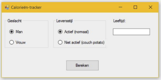 Aangeleverd ontwerp user interface